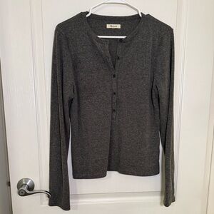 Madewell Gray Button-Up Sweater
